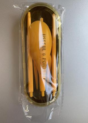 Туристический складной набор столовых приборов вилка ложка палочки в дорогу или на...