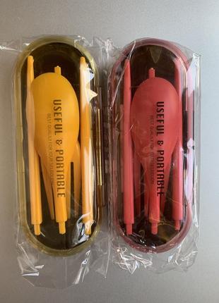 Туристический складной набор столовых приборов вилка ложка палочки в дорогу или на...