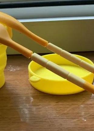 Туристический складной набор столовых приборов вилка ложка палочки в дорогу или на...