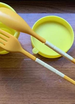 Туристический складной набор столовых приборов вилка ложка палочки в дорогу или на...