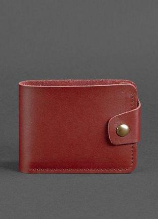Женский качественный кожаный кошелек на кнопке, кожаные кошельки ручной работы для девушек бордовый5 фото
