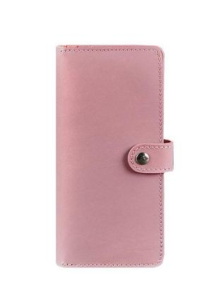 Кошельки и портмоне ручной работы вместительный яркий, кошелек женский кожа гравировка на кнопке розовый6 фото