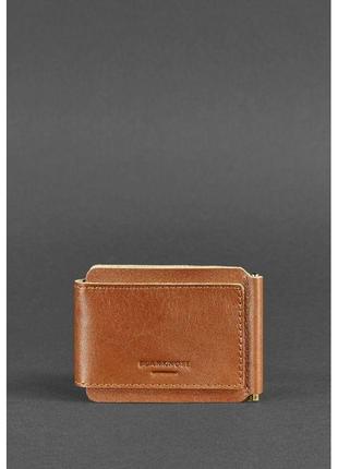 Мужские кошельки на кнопке из кожи ручной работы, фирменный кожаный портмоне натуральный светло коричневый6 фото