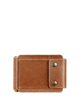 Мужские кошельки на кнопке из кожи ручной работы, фирменный кожаный портмоне натуральный светло коричневый8 фото