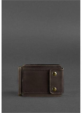 Кожаный кошелек для мужчин портмоне ручной работы, мужские портмоне с монетницей стильный темно коричневый