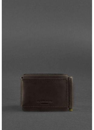 Кожаный кошелек для мужчин портмоне ручной работы, мужские портмоне с монетницей стильный темно коричневый6 фото