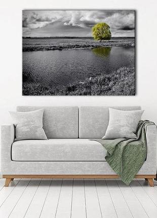 Картина на холсте на стену для интерьера/спальни/офиса dk одинокое дерево (dkp4560-p136)2 фото