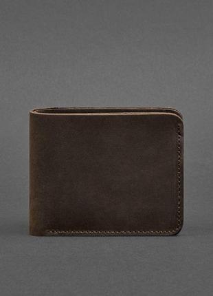 Кожаные портмоне ручной работы с монетницей, мужской фирменный кошелек натуральный стильный темно коричневый5 фото