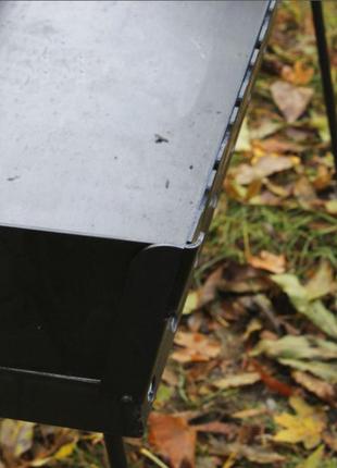 Мангал пікнік розбірний зі знімними ніжками та ручкою на 8 шампурів, сталь 2 мм7 фото