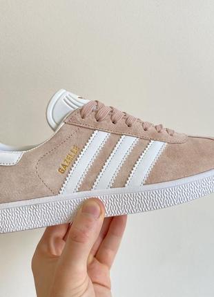 Замшеві, рожеві кросівки кеди adidas gazelle