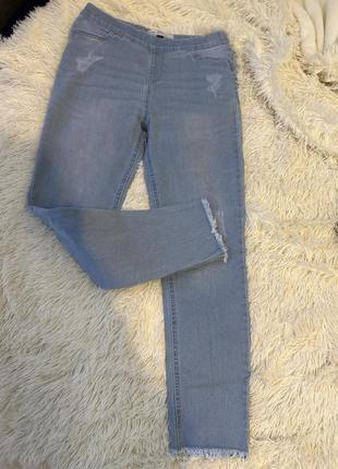 Скинни джинсы светлые на резинке3 фото