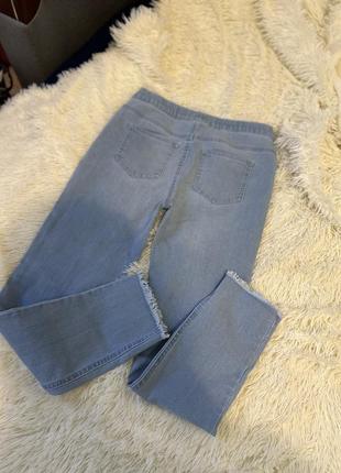 Скинни джинсы светлые на резинке6 фото