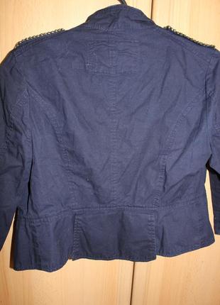 Пиджак накидка жакет синий xs укороченный6 фото