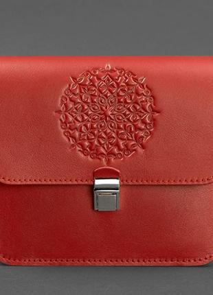 Женские сумки из натуральной кожи стильные через плечо, кожаные женские сумки модные качественные красный2 фото