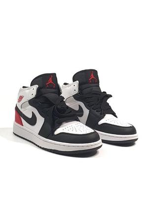 Nike air jordan 1 mid •black red gray•