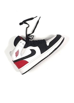 Nike air jordan 1 mid •black red gray•2 фото