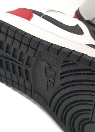 Nike air jordan 1 mid •black red gray•5 фото