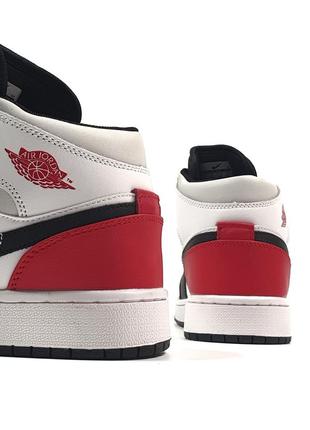 Nike air jordan 1 mid •black red gray•8 фото