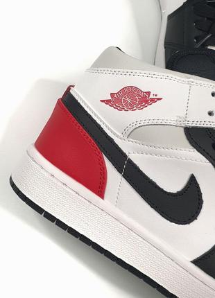 Nike air jordan 1 mid •black red gray•9 фото