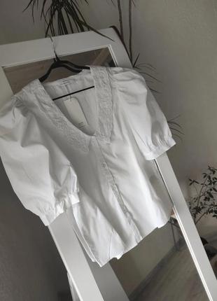 Блуза с воротником от house🌼💔, рубашка белая, блузка з комірцем, сорочка біла7 фото