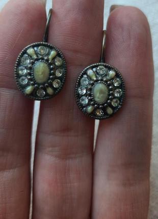 Винтажные серьги с эмалью