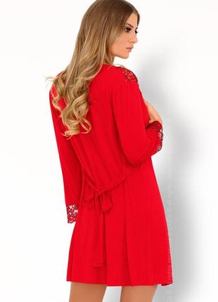 S/m omolarina livia corsetti красный вискозный халат с поясом2 фото