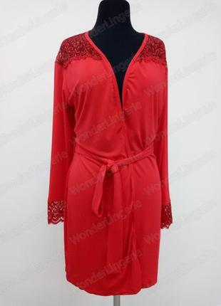 S/m omolarina livia corsetti червоний віскозний халат з поясом6 фото