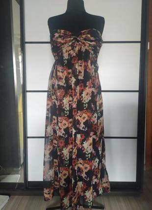 Платье шифоновое в цветочный принт1 фото