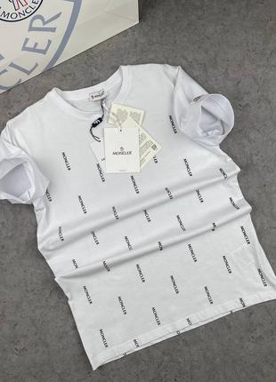 Чоловіча футболка moncler у білому кольорі з принтом,чоловіча стильна футболка на кожен день