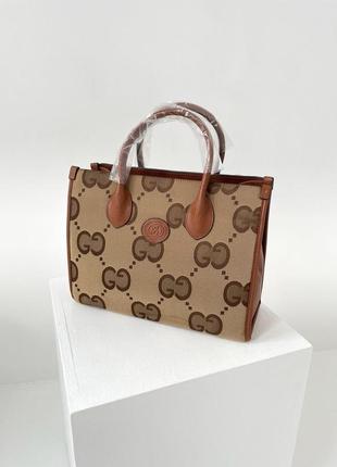 Велика жіноча сумка шопер еко шкіра текстиль6 фото