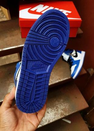 Nike air jordan 1 high retro •blue|white|black•7 фото