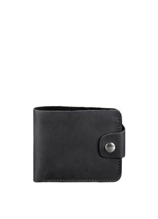 Авторские кошельки полностью ручной работы на кнопке, женское кожаное портмоне кошелек фирменный черный6 фото