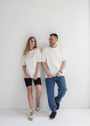 Футболка хлопок базовая свободная oversize унисекс 6 цветов6 фото