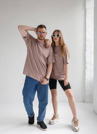 Футболка хлопок базовая свободная oversize унисекс 6 цветов2 фото