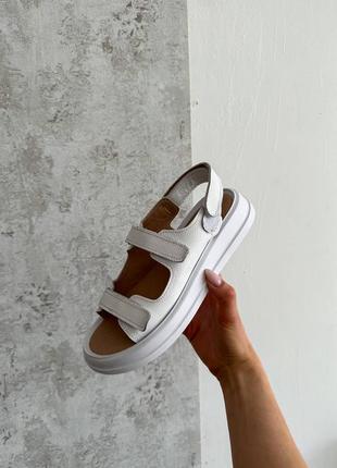 Кожаные сандалии на липучках7 фото