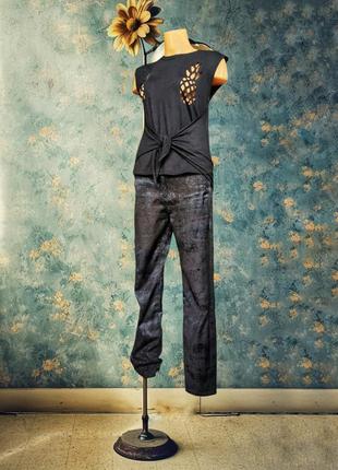 Жакардові джинси штани-штани стрейч середня посадка прямі джинси intern&amp;royal жакард у плями1 фото