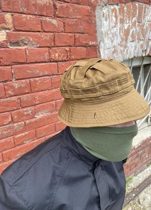 Тактическая панама с характерными короткими полями (койот на резинке)
