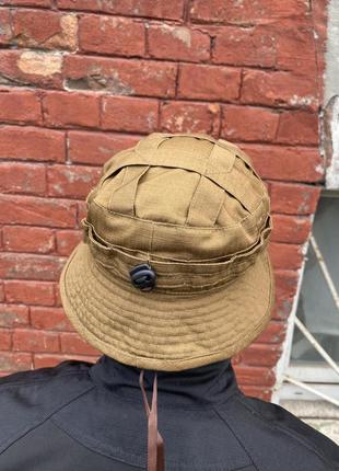Тактическая панама с характерными короткими полями (койот на резинке)