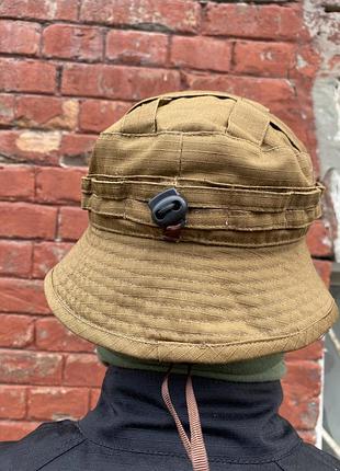 Тактическая панама с характерными короткими полями (койот на резинке)