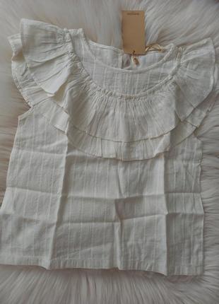Праздничная белая блуза mango для девочки6 фото