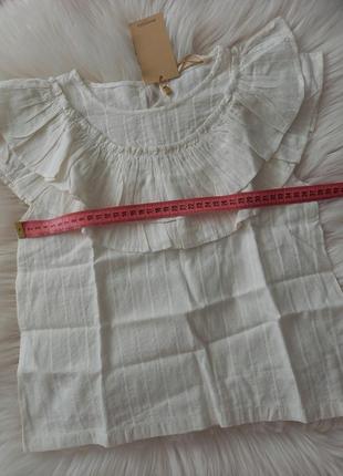 Праздничная белая блуза mango для девочки8 фото