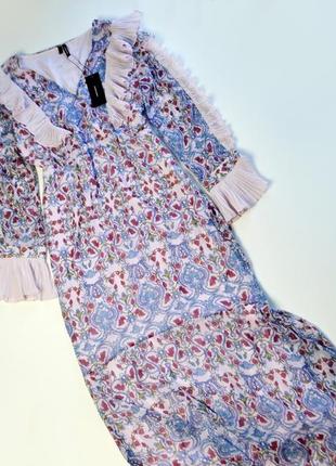 Шикарное длинное шифоновое платье с красивыми рукавами vero moda2 фото