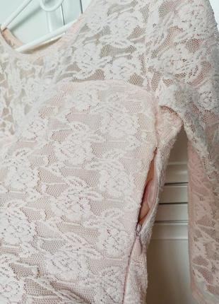 Платье розовое с кружевами может быть для беременной5 фото