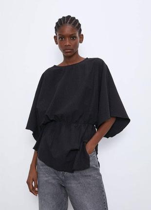 В наличии асимметрия черная блуза zara