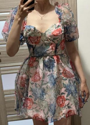 Неймовірна сукня в квітковий принт в стилі zara!1 фото