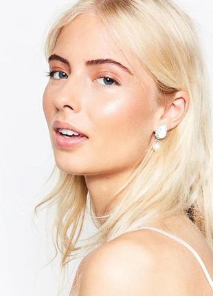 Серьги с жемчугом crystal london asos