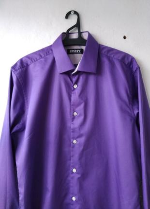 Неимоверная фиолетовая мужская рубашка от dkny размер 163 фото