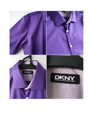 Неимоверная фиолетовая мужская рубашка от dkny размер 167 фото