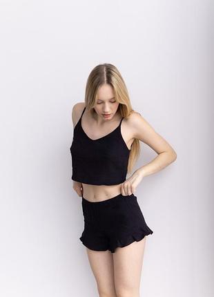 Зваблива муслінова піжама. майка та шорти з мусліну