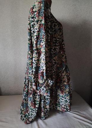 H&m платье с цветочным принтом в цветочек свободного кроя6 фото